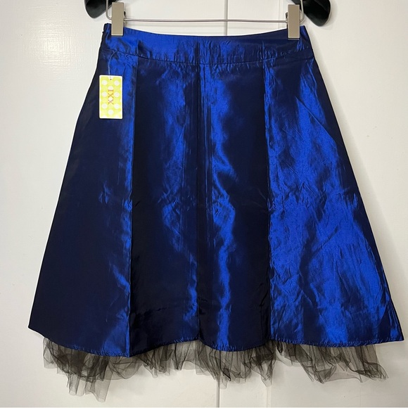 Vintage 90s Forever 21 Blue/Black Duo-chrome A-Line Skirt Deadstock NWT - Picture 3 of 4